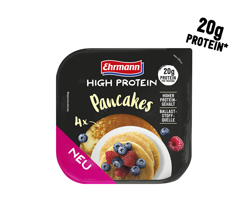 Ehrmann High Protein Pancakes mit Aussage: 20g Protein